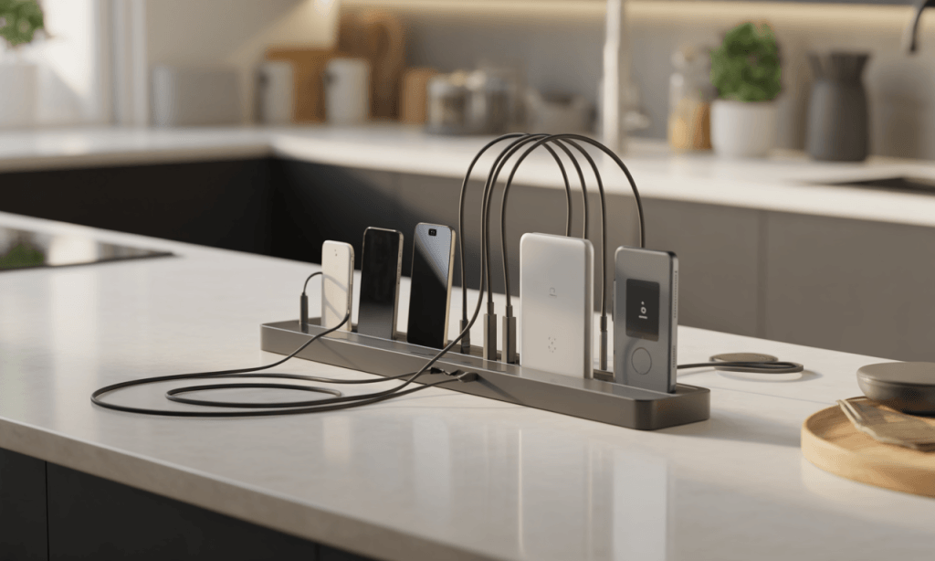 Shared charging station supports a home environment that reduces screen interruption and protects marriage connection.