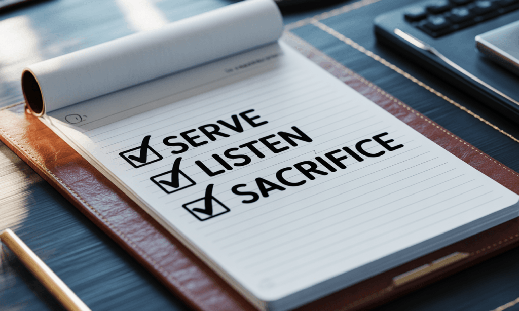 Serve listen sacrifice plan builds actions that rekindle love
