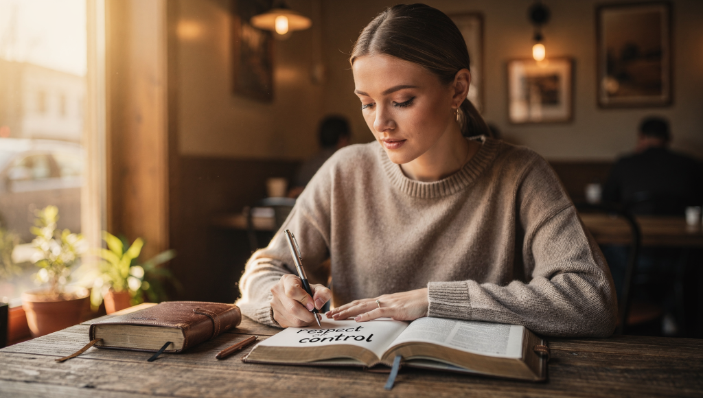 Christian spouse reflecting in prayer about when respect becomes control in marriage.