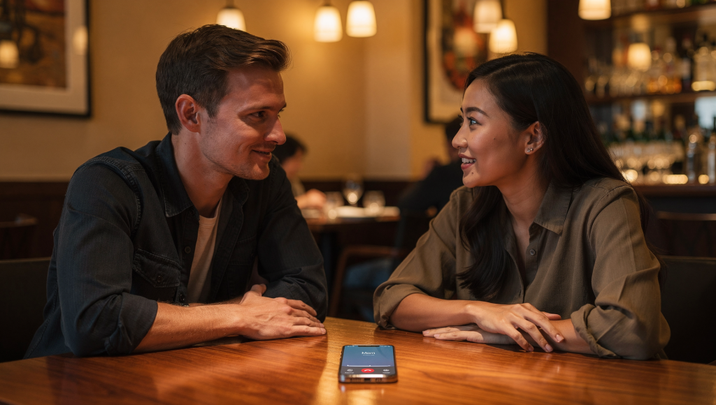 Cross cultural Christian couple discussing how to set boundaries without being disrespectful.