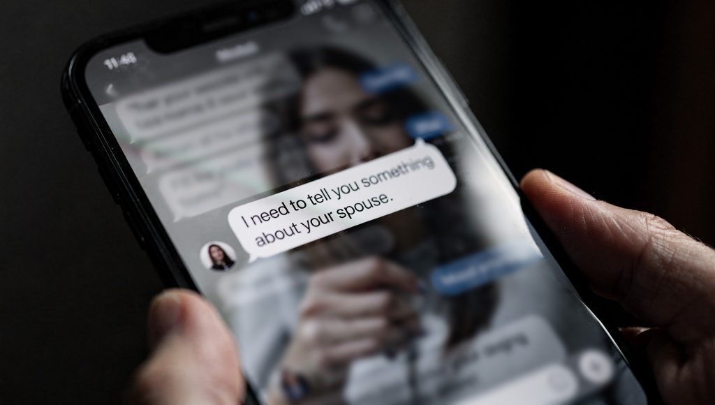 Text messages from family criticizing your spouse and putting you in the middle.