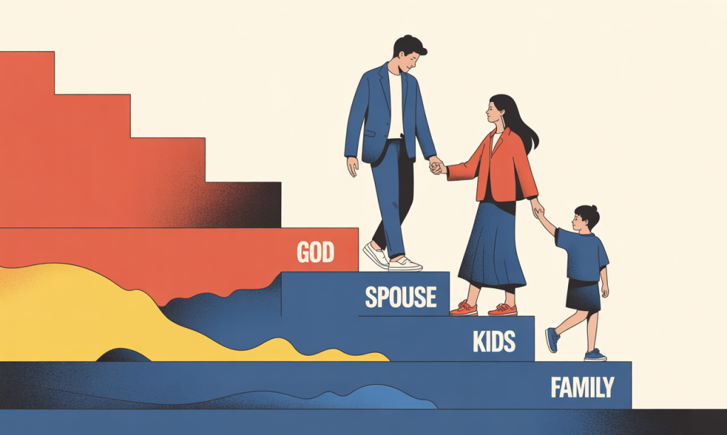 Visual metaphor of the loyalty ladder that helps you stop letting in-laws drive your marriage.