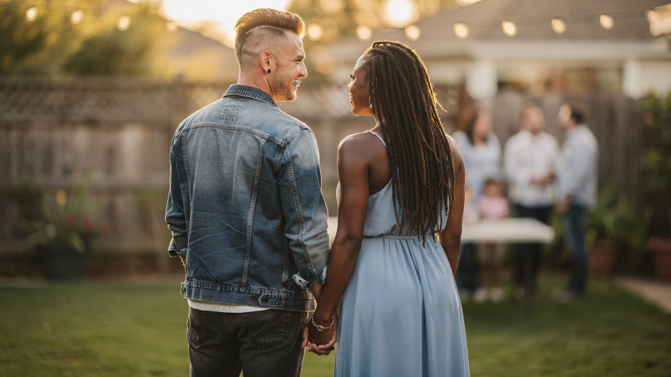 Cross-cultural Christian couple standing together as a united front - the missing skill in cross-cultural Christian marriage.