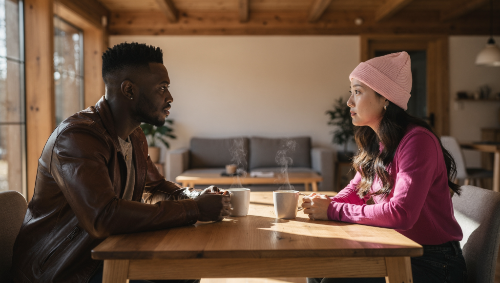 Christian couple learning to talk about in-law problems without shutting down