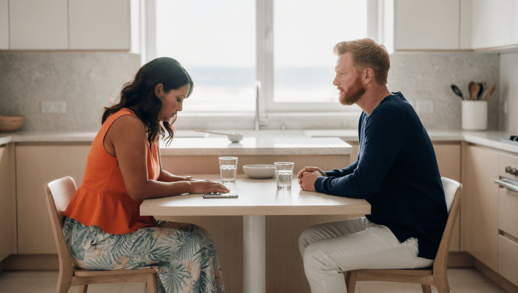 Cross-cultural Christian couple dealing with family pressure and in-law tension in marriage